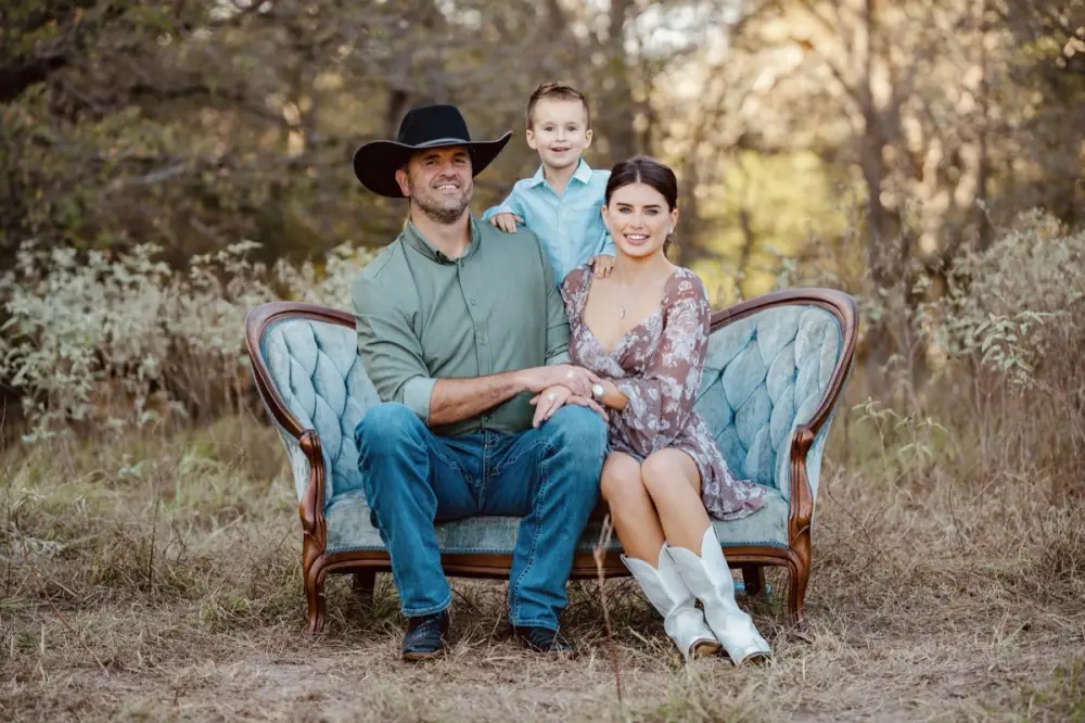Abigail with her husband and son